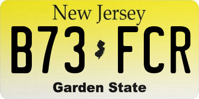 NJ license plate B73FCR