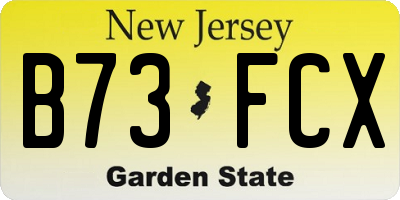 NJ license plate B73FCX
