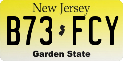NJ license plate B73FCY