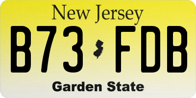 NJ license plate B73FDB