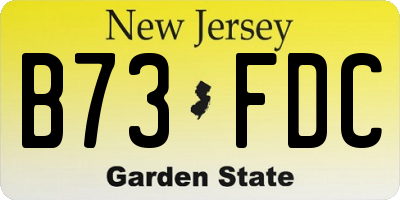 NJ license plate B73FDC