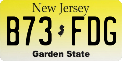 NJ license plate B73FDG