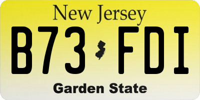 NJ license plate B73FDI