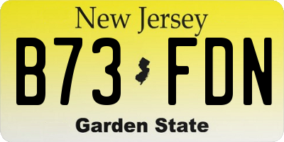 NJ license plate B73FDN