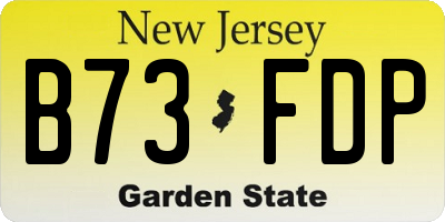 NJ license plate B73FDP