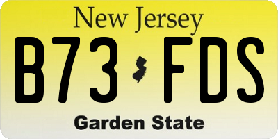 NJ license plate B73FDS