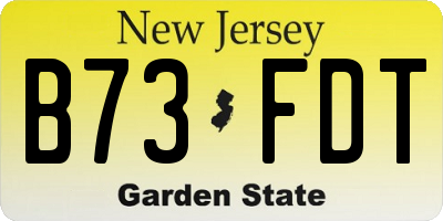 NJ license plate B73FDT