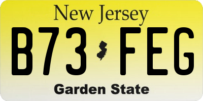 NJ license plate B73FEG