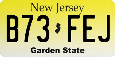 NJ license plate B73FEJ