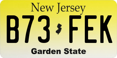 NJ license plate B73FEK