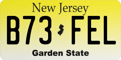 NJ license plate B73FEL