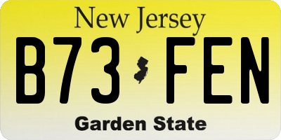 NJ license plate B73FEN