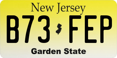 NJ license plate B73FEP