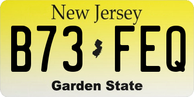 NJ license plate B73FEQ