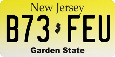 NJ license plate B73FEU