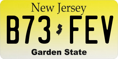 NJ license plate B73FEV