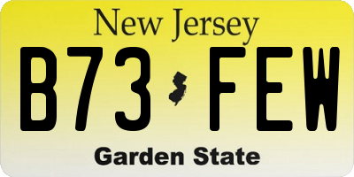NJ license plate B73FEW