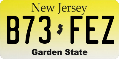 NJ license plate B73FEZ