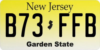 NJ license plate B73FFB