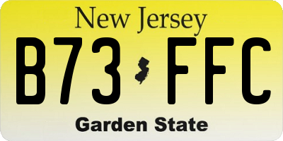 NJ license plate B73FFC