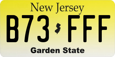 NJ license plate B73FFF