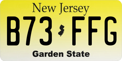 NJ license plate B73FFG