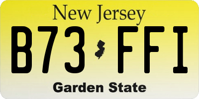 NJ license plate B73FFI