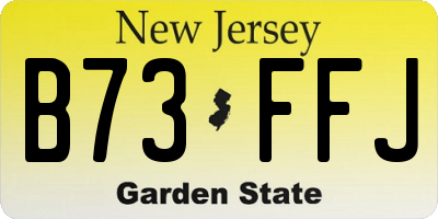 NJ license plate B73FFJ