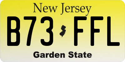 NJ license plate B73FFL