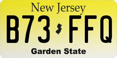 NJ license plate B73FFQ