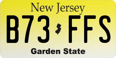 NJ license plate B73FFS