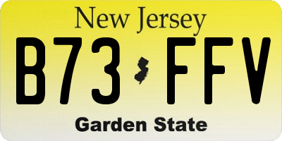 NJ license plate B73FFV
