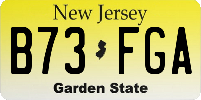 NJ license plate B73FGA