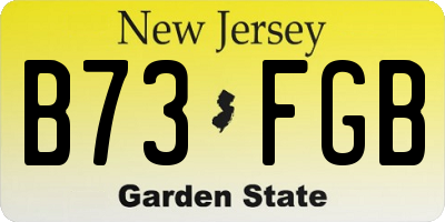 NJ license plate B73FGB