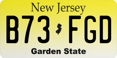 NJ license plate B73FGD