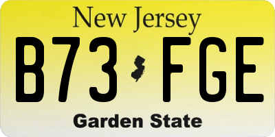 NJ license plate B73FGE
