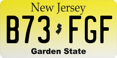 NJ license plate B73FGF