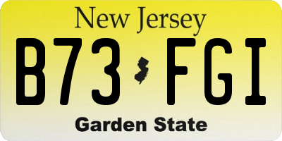 NJ license plate B73FGI