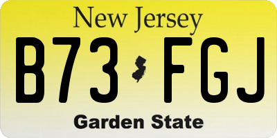 NJ license plate B73FGJ
