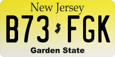 NJ license plate B73FGK