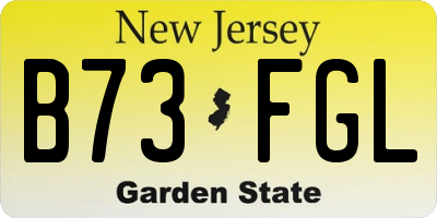 NJ license plate B73FGL