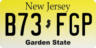 NJ license plate B73FGP