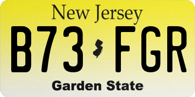 NJ license plate B73FGR
