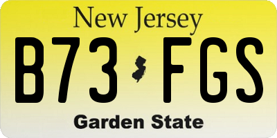 NJ license plate B73FGS
