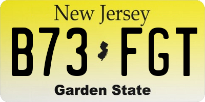 NJ license plate B73FGT