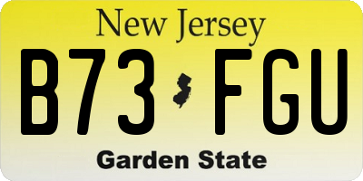 NJ license plate B73FGU