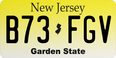 NJ license plate B73FGV