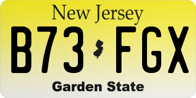 NJ license plate B73FGX