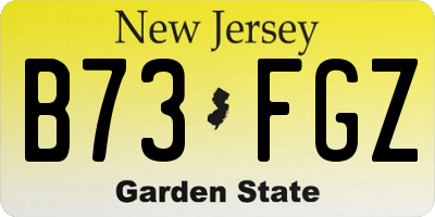 NJ license plate B73FGZ