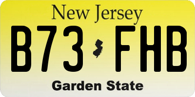 NJ license plate B73FHB